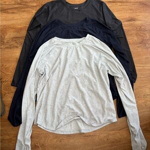 Women's Long Sleeve Tops - Black, Navy, and Gray